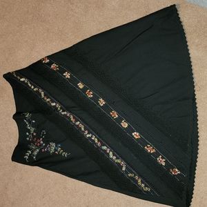 True Grit Large black embroidered/crochet lace skirt